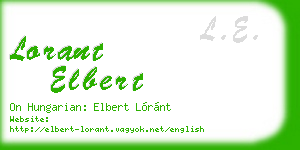 lorant elbert business card