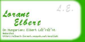 lorant elbert business card